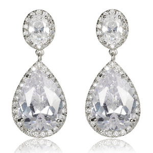 Orecchini Pendenti a Goccia in Cristallo a Forma di Pera per Donne, Eleganti Accessori per Abiti da Festa - Product Image 1
