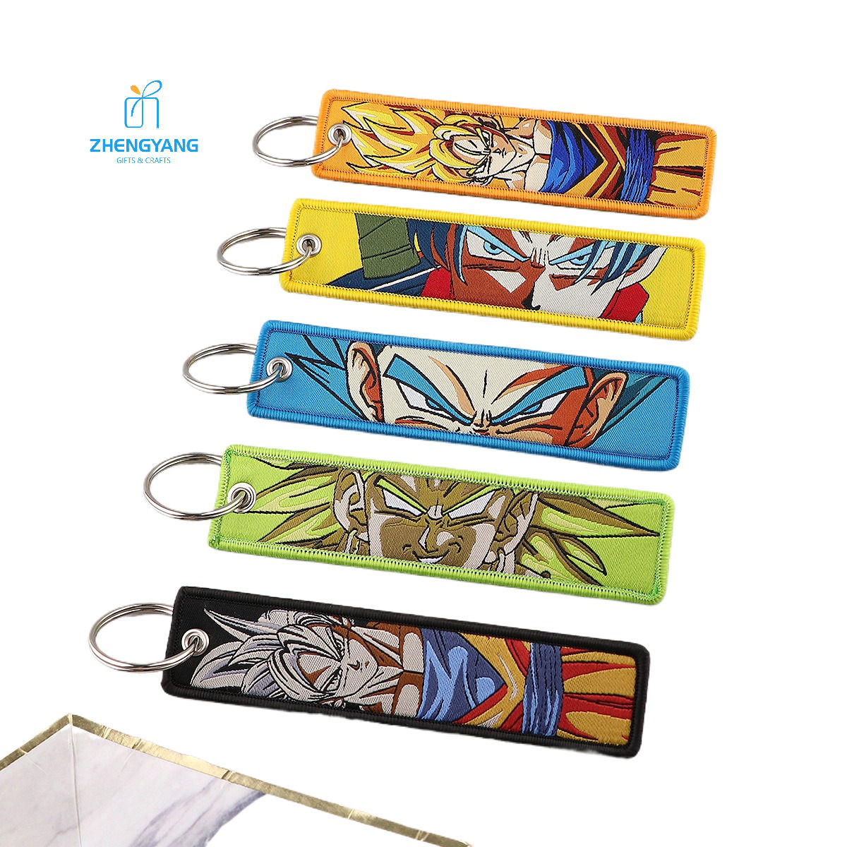 Customized Logo Low Price Anime Keychain Woven Cloth Embroidered