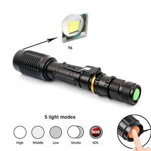 Đèn Pin Chiến Thuật Thu Phóng Đèn Flash LED <span class=keywords><strong>5</strong></span> Chế Độ Công Suất Cao Bằng Nhôm Bộ Điều Khiển Có Thể Thu Phóng <span class=keywords><strong>Xml</strong></span> <span class=keywords><strong>T6</strong></span> 10W Để Cắm Trại - Product Image 5