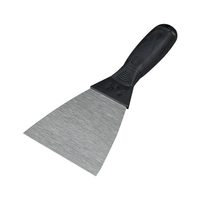 Couteau à mastic et truelle multifonctionnels à lame plate avec lame en acier au carbone épaissie et manche en plastique pour le lissage des revêtements muraux