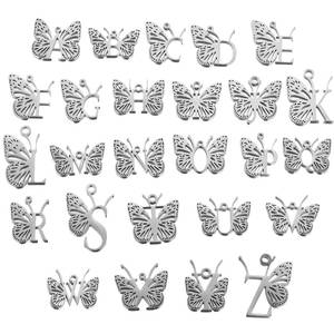 Grosir liontin huruf keberuntungan sayap malaikat A-Z baja tahan karat berlapis emas 18k jimat untuk wanita - Product Image 2