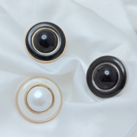 Kancing Jepret Enamel Mutiara Elegan Emas Perak Bulat Logam Ramah Lingkungan Hitam Putih untuk Blazer Cardigan Gaun Mantel