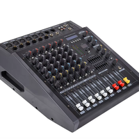 Console de mixage audio professionnelle 6 canaux avec amplificateur de puissance 2x350W, 16 effets numériques pour DJ, scène, concert, LIVE