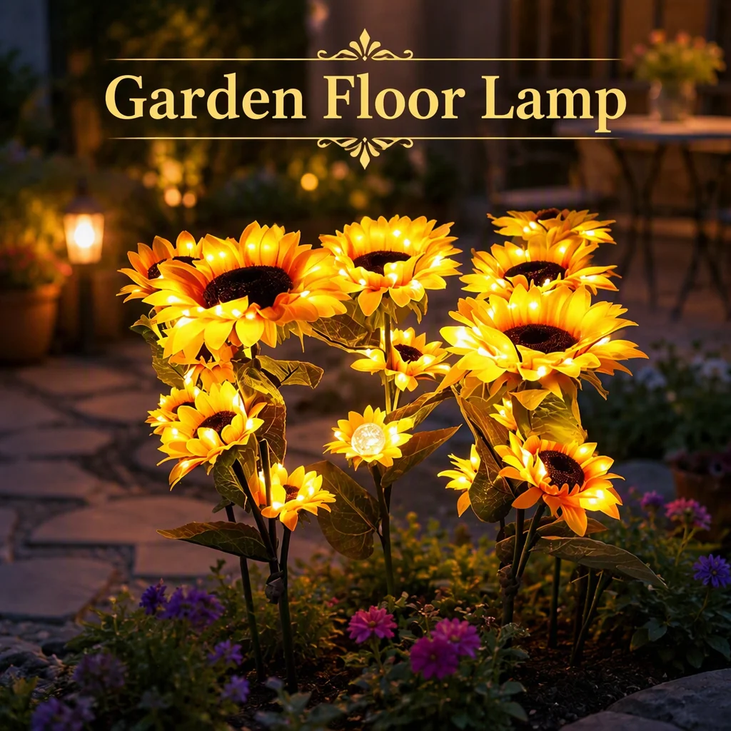 Outdoor Solar Sunflower Lights Waterproof LED Garden Stake Lamp Lawn Pathway Landscape Decorative Lighting For Yard Patio Decor