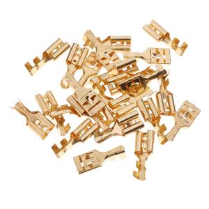 25 pezzi in ottone crimpatura morsetto 9.5mm femmina connettore vanga con cavo in rame che blocca alette per applicazioni automobilistiche - Product Image 3