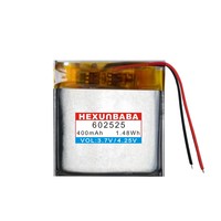 Jam tangan pintar L092, 3.7V 400mAh 2 kabel 602525 baterai Ion Lithium polimer untuk Smartband perekam TWS MP3