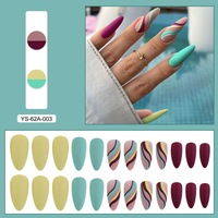 Vente en gros de haute qualité moyenne amande 24 pièces bouts d'ongles artificiels fournitures françaises ongles artificiels couverture complète salon