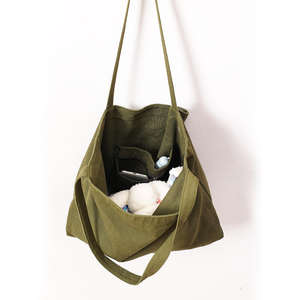 กระเป๋าผ้าแคนวาสพร้อมโลโก้ที่ปรับแต่งได้ ผ้าฝ้ายแท้ ขนาดใหญ่ กระเป๋าสะพายไหล่ลำลองสำหรับผู้หญิง กระเป๋าช้อปปิ้ง - Product Image 3