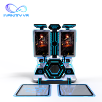 Simulador de disparos VR para 2 jugadores con plataforma de movimiento, máquina de juego competitiva para centros de entretenimiento familiar y parques VR