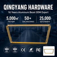 Cadre en aluminium anodisé or champagne trapézoïdal personnalisé pour affichage intelligent, signalétique numérique, OEM