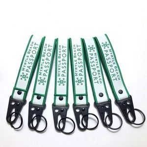 <b>Custom</b> Logo Metal Hook Jacquard Nylon Keyring Woven <b>Key</b> Chain Strap Carabiner Keychain Short Lanyards - Product Image 4