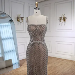 Màu Xám/mảnh thiết kế sang trọng Evening Dresses với lấp lánh pha lê gowns cho người phụ nữ Wedding party 2025 Lady gowns - Product Image 6