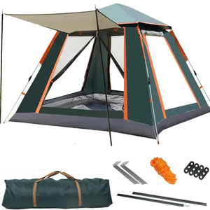 Tente de camping en plein air Tissu imperméable Tente de camping à grand espace Ouverture facile Pop-Up avec 4 portes Polyvalent pour les tentes de pêche - Product Image 1