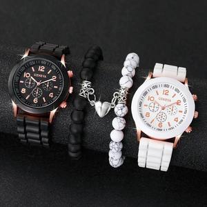 Orologio da studente popolare al quarzo e gioielli a forma di cuore gioielli in Silicone Casual da donna - Product Image 6