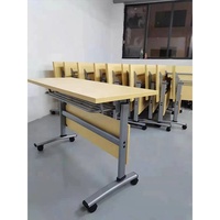 Meubles de bureau personnalisés, salle de formation, table de conférence mobile pliable double avec roulettes