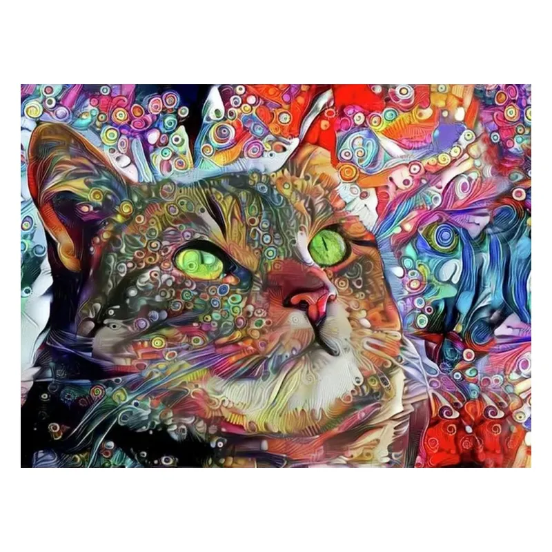 Pintura a óleo padrão criativo gato por números para pintura a óleo digital iniciante adulto