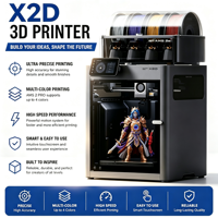 Imprimante 3D Bamboo X2D débloquée, version internationale, ultra-précision, utilisation facile, structure robuste, OEM ODM, format de bureau