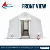 Tente de secours gonflable à six chambres, double couche, en PVC imperméable, à déploiement rapide pour la décontamination médicale d'urgence sur le terrain