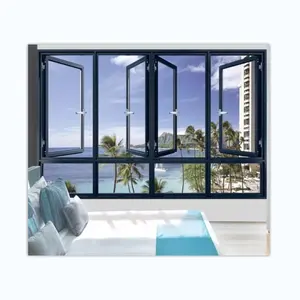 Villa dormitorio a prueba de mosquitos aislamiento acústico doble vidrio aislante puente roto aleación de aluminio ventana corredera