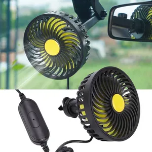מאוורר רכב <span class=keywords><strong>12V</strong></span> 6 אינץ' עם חיבור USB, סיבוב 360 מעלות, למשענת ראש אחורית ולזרימת אוויר - Product Image 3