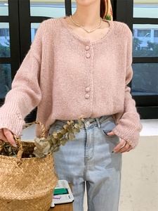 Đa Năng Dài Tay Hàn Quốc Dệt Kim Ngắn Áo Khoác Chất Liệu Mới Len Mohair Cardigan Cho Mùa Xuân Và Mùa Thu Mỏng Mùa Đông Nhảy - Product Image 5