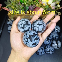Prix de gros, haute qualité, sculptures en forme de boules de guérison en obsidienne flocon de neige naturelle pour la maison et les cadeaux