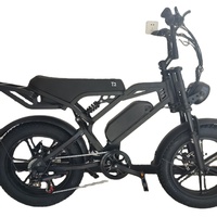 Vélo électrique tout-terrain à batterie lithium 20 pouces avec pneus larges, assistance électrique, moteur arrière V8, 7 vitesses, pour neige et plage