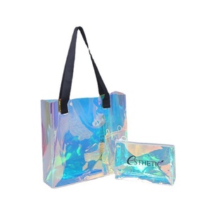 Luxury High Quality PVC Promotional Tote Bag Reusable Shiny Plastic Shopping Bag