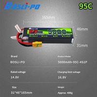 Batterie Lipo pour Drone BosLipo P7, Batterie au Lithium Rechargeable pour Modèles d'Avions, 95C 2200/3300/5000/5600mAH, Grande Capacité