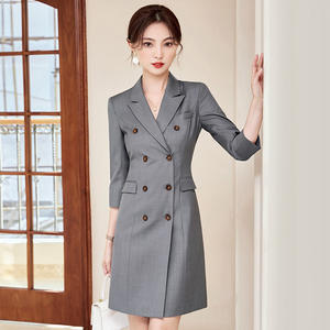 Robe à col tailleur haut de gamme 2026, nouveau style, tenue professionnelle pour esthéticienne, professeur d'école maternelle, ou vêtement de jardinage. - Product Image 2