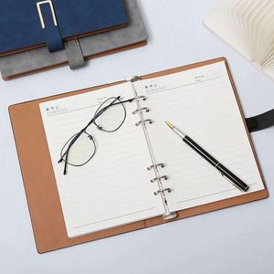 Promotion Cheap Custom A5 Pu Leather Notebook High Quality PU Leather Custom Leather Loose <b>Leaf</b> Notebook - Product Image 3