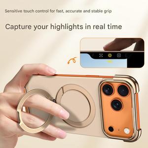 เคสหนัง PU แบบไร้ขอบ ชุบเคลือบ สำหรับ iPhone 17 13 14 15 16 <span class=keywords><strong>Pro</strong></span> Max 17 Air พร้อมขาตั้งแม่เหล็กแบบซ่อน - Product Image 6