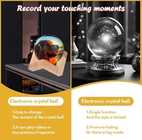 Personnalisable 3d Crystal Memory Sphere Video Ball Orb Écran électronique Cadeau pour l'affichage du lecteur Mp4 Video & Mp3 Audio Format