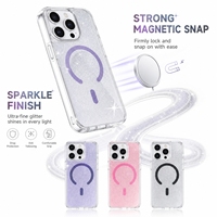 Coque de protection transparente scintillante en TPU et PC compatible avec le chargement magnétique pour iPhone 17 Pro Max, 16 Pro, 15 Air – Excellent rapport qualité-prix