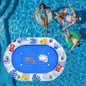 Mesa de Póker Inflable para Piscina con Portavasos, para Juegos de Piscina, Diversión de Verano, Material EVA - Product Image 2
