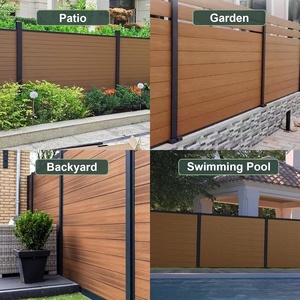 Revêtement mural de jardin personnalisé de 6 pieds avec clôture d'intimité en composite bois-plastique WPC co-extrudé et <span class=keywords><strong>poteau</strong></span> de clôture en aluminium - Product Image 6