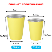 Gobelets empilables en métal 12oz 17oz, ensemble de tasses en acier inoxydable antirouille, pour cocktails, whisky, pique-nique en plein air, logo personnalisé