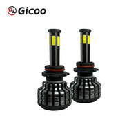 Gicoo X6s IP67 - Faro LED COB de Aluminio de 6 Lados y 12 V, 10000 LM, 360 H4/H7/H11, 60 W, Bombillas LED para Automóvil