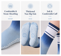 Chaussettes antidérapantes personnalisées avec logo pour femmes, chaussettes de Pilates en coton tricoté, chaussettes de yoga antidérapantes avec points, chaussettes de Pilates respirantes pour toutes les saisons