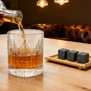 Vaso de Whisky de Cristal con Base Pesada Personalizado y Piedras de Whisky en Caja de Madera, Regalos Promocionales Corporativos - Product Image 4