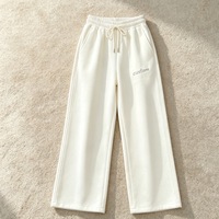 Ensemble de survêtement personnalisé pour femme, haute qualité, en coton French Terry brodé, comprenant un sweat à capuche demi-zip et un pantalon de jogging