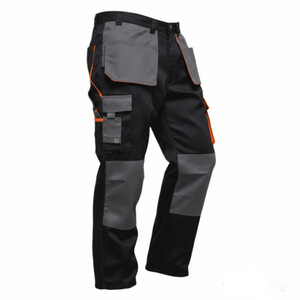 エコフレンドリーコットン難燃性通気性ブラックメカニックワークパンツ安全制服EN認定 - Product Image 1