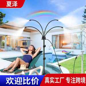 Sistema de Boquilla Atomizadora Ajustable para Rociado en Pie, Enfriamiento Exterior, Pulverizador Automático Portátil para Jardín, Pulverizador de Niebla, Accionado por Agua - Product Image 2