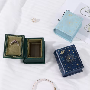 Eco-friendly <b>Book</b>-Shaped Luxury Jewelry Packaging <b>Box</b>-Customized Color Rectangle Design Carton Packaging Magnetic Closure PU - Product Image 3