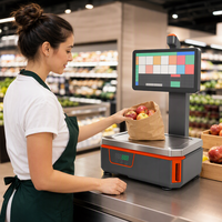 Système de point de vente Windows avec calcul des prix par IA, balance d'étiquetage, caisse enregistreuse, écran tactile capacitif 15,6 pouces, machine de pesage et imprimante