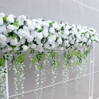 Guirlande de fleurs artificielles vertes en forme de rose pour allée suspendue