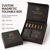 Caja Magnética Plegable de Papel Texturizado con UV Localizado para Realzar el Aroma del Café, Caja de Presentación con Acabados Premium