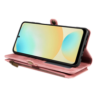 Dompet Kulit PU untuk Samsung S24 FE, 9 Slot Kartu + Kantong Koin Ber-resleting, Penyangga, Pemblokir RFID, 360 °   Perlindungan