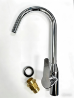 Robinet de cuisine et de salle de bain moderne de haute qualité pour hôtels et centres commerciaux, mitigeur chaud/froid rotatif en acier inoxydable finition chromée, à poser sur comptoir
