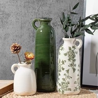 Vase en porcelaine vintage fait main en gros, avec glaçure craquelée et poignée, pour la décoration intérieure